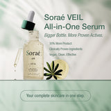 Soraé Veil All-in-One Peptide Serum with Actives 50 mL Korean Skincare, Hydrating, Brightening, Calming, Anti-aging, Niacinamide, Hyaluronic Acid Gentle Daily Serum.